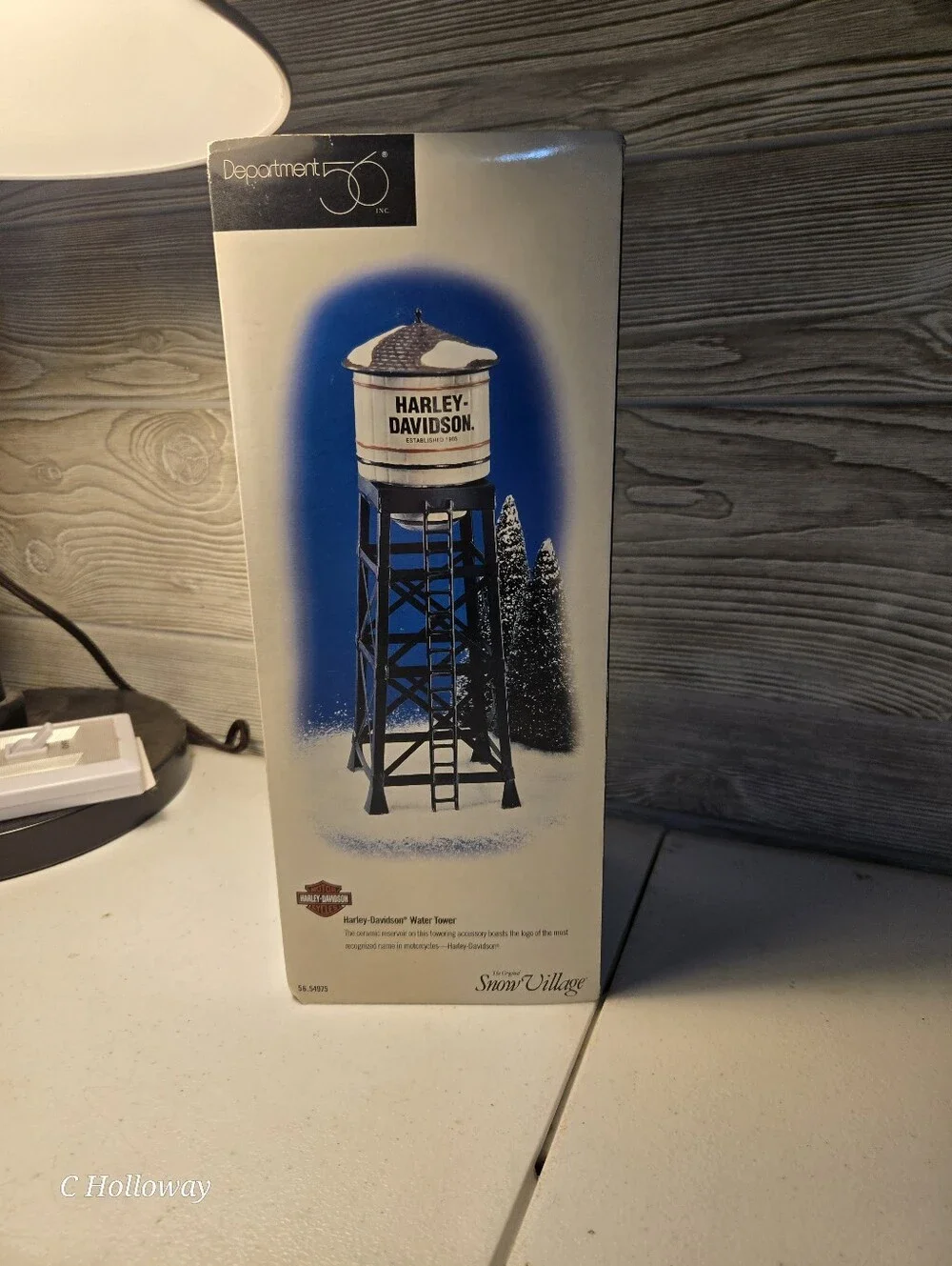 Dept 56 Snow Village Harley-Davidson Water Tower w/Box, Excellent Condition
